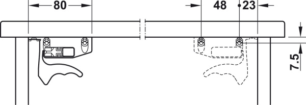 Направляющие скрытого монтажа UMS30 16/500 мм до 30 кг, с функцией РТО, с фиксаторами